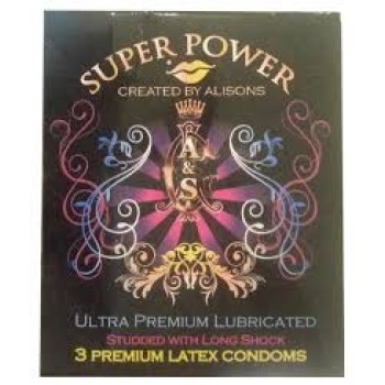 Super Power Ultra Premium Lubricated Condoms 3 Pieces